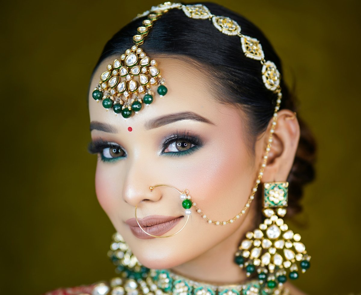 Bridal makeup with flawless finish
